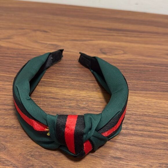 NWOT Gold Bumblebee Embroidered Stripe Headband. Black/Red/Green - Picture 2 of 4
